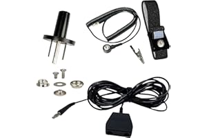 Static Care ESD Mat Workstation Ground Kit - 15' Common Point with Banana Plug, Universal Snap Kit, Banana Plug Adapter, 6' Coil Cord with Alligator Clip, Black Fabric Wrist Band 4mm