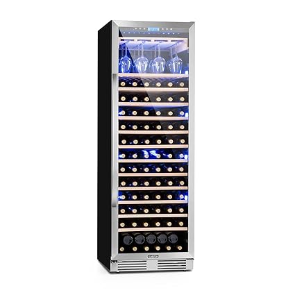 Klarstein Vinovilla Grande • Weinkühlschrank • Getränkekühlschrank • 425 Liter • 13 Holzeinschübe • Touch-Bediensektion • LED