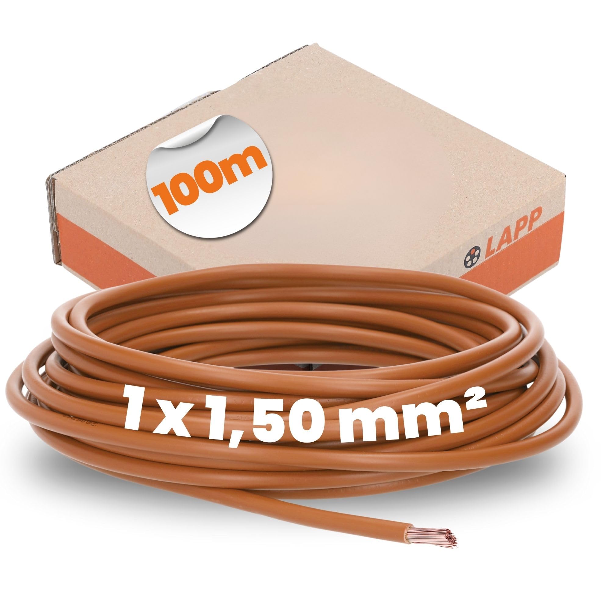 LappKabel 4520031, H07V-K 1.5Single Core Wiring Cable, , Brown Sheath