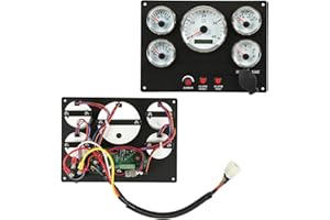 Comprehensive Marine Instrument Panel with 5 Gauge Set Tachometer Fuel Temperature Oil Pressure Voltmeter for Boats and Yacht