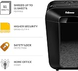 Fellowes LX70 Paper Shredder 11 Sheets Cross Cut 4x40mm 18L Bin Deskside view 2