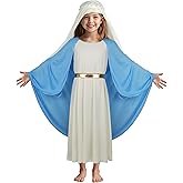JEGERMIG Children’s Halloween Mary Cosplay Costume Dress Robe Masquerade Outfit