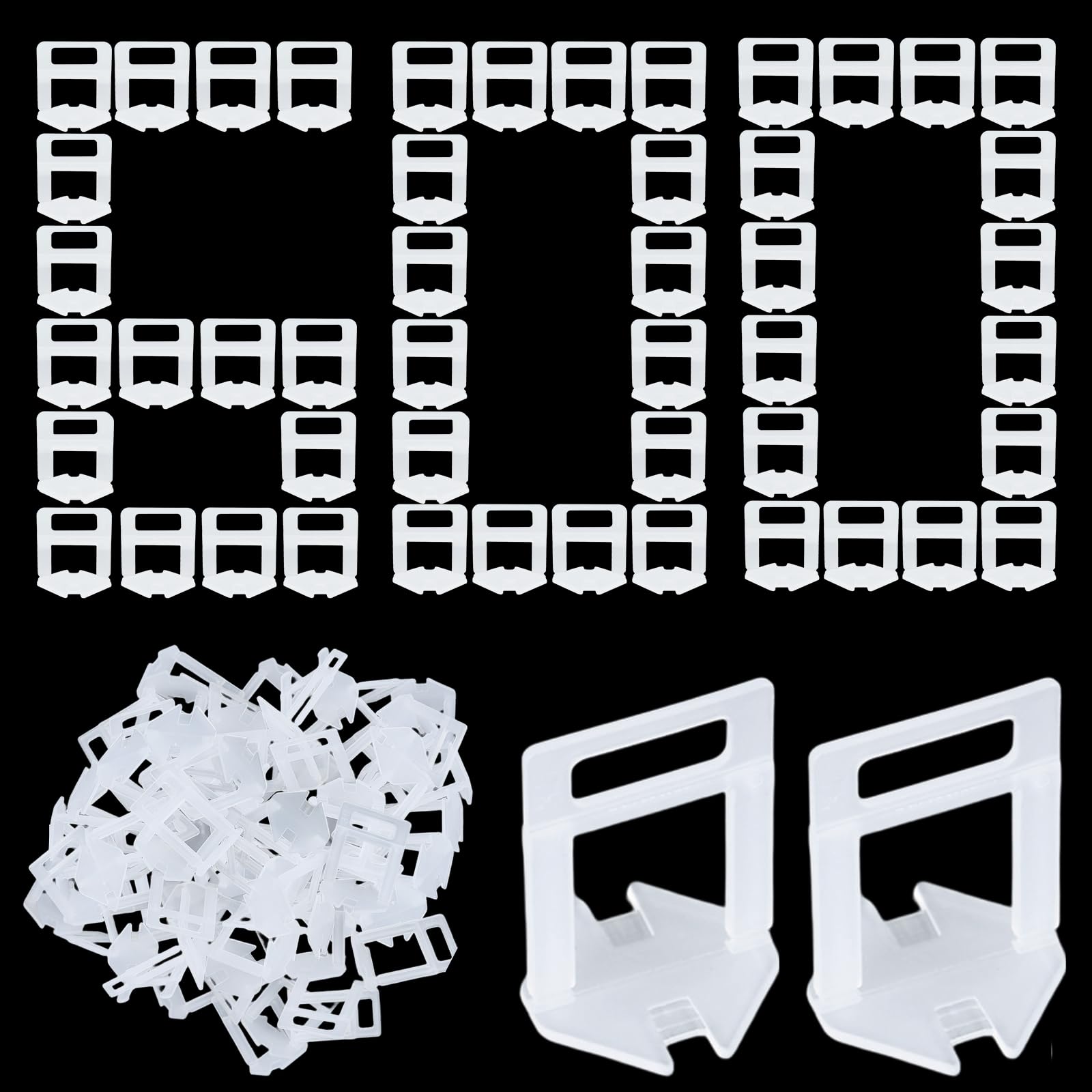 Tile Leveling System 2mm,600 pcs Tile Levelling System Clips,for Professional Ceramic Tile and Stone Installation,Only 600PCS Tile Spacer Clips