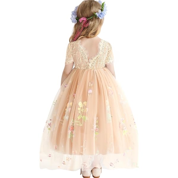 Amazon.com: 2Bunnies Girl Enchanted Floral Embroidered Tulle