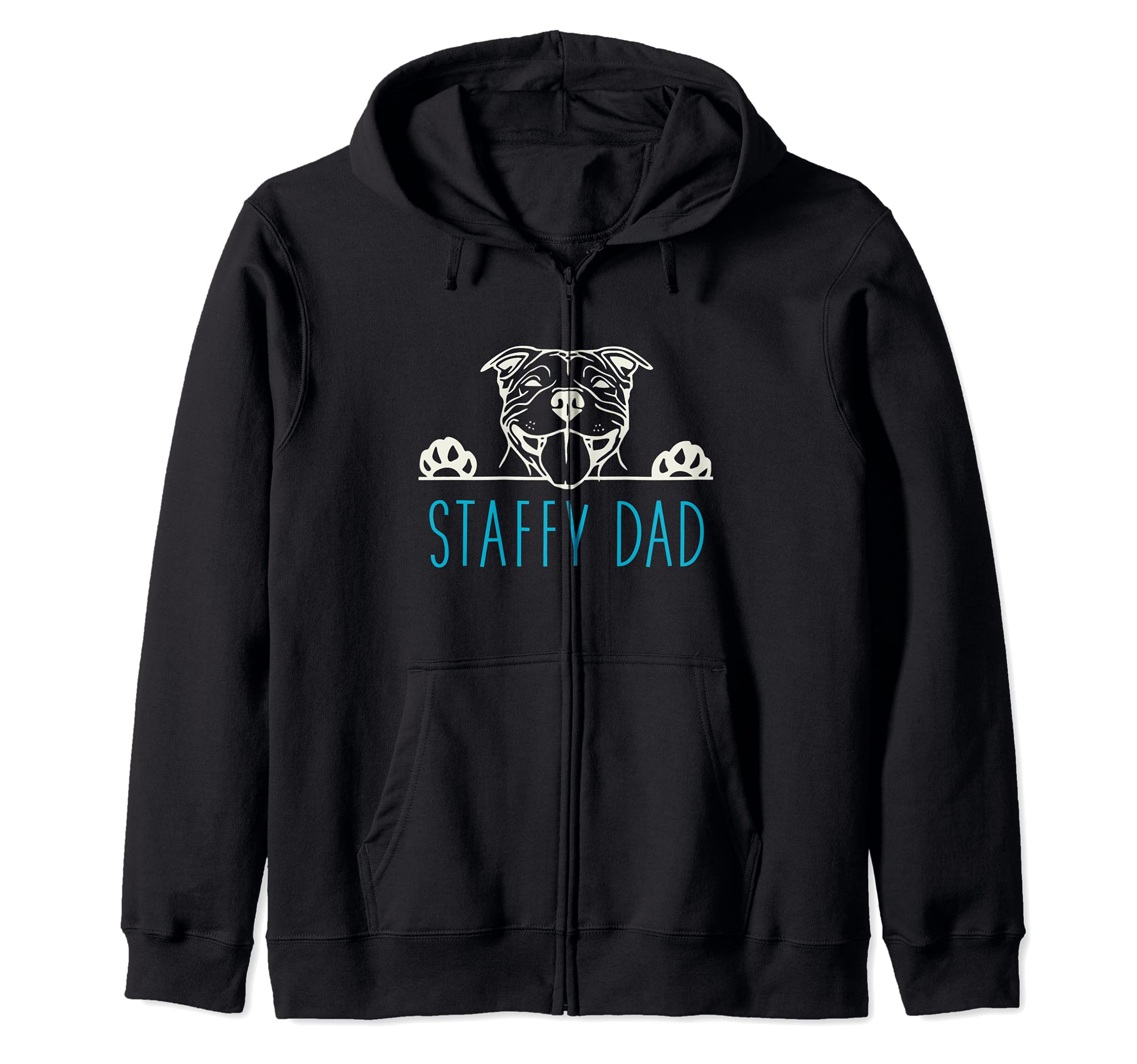 Staffy Dad with Staffordshire Bull Terrier Dog Zip Hoodie