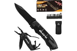BIUONK Stocking Stuffers Gifts for Men, Multitool Pocket Knife, Mens Gifts for Christmas White Elephant Gifts for Adults Dad Him Husband, Tactical Folding Knife With Plier, Screwdriver for Camping Fishing