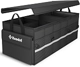 K KNODEL Car Boot Organizer with Foldable Cover Large 3 Compartments