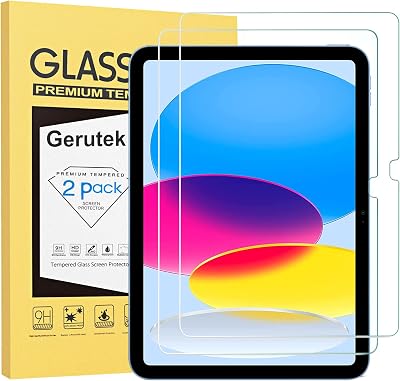 Gerutek 2-Pack iPad Screen Protector 11th/10th Gen 9H Tempered Glass 0.3mm