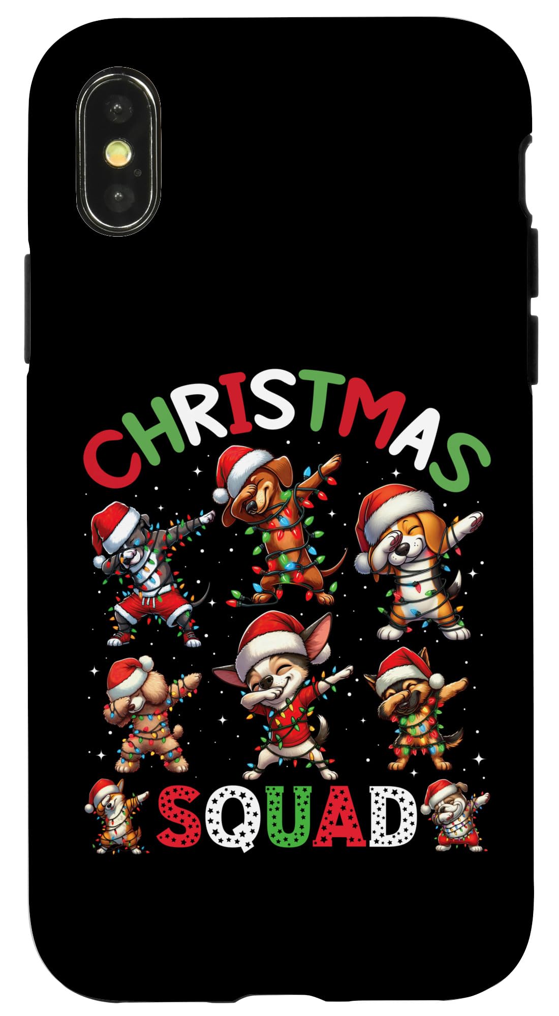 iPhone X/XS Christmas Squad Dabbing Dogs Family Matching Xmas Case