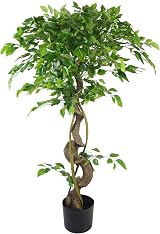 Leaf Realistic Ficus Tree Twisted Copper 120 cm Indoor Plant view 3