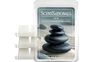 Scentsationals Wax Melts, Wax Cubes Strong Scent -Zen - Long Lasting Scented Melts for Warmer, 10oz (24-Cubes)