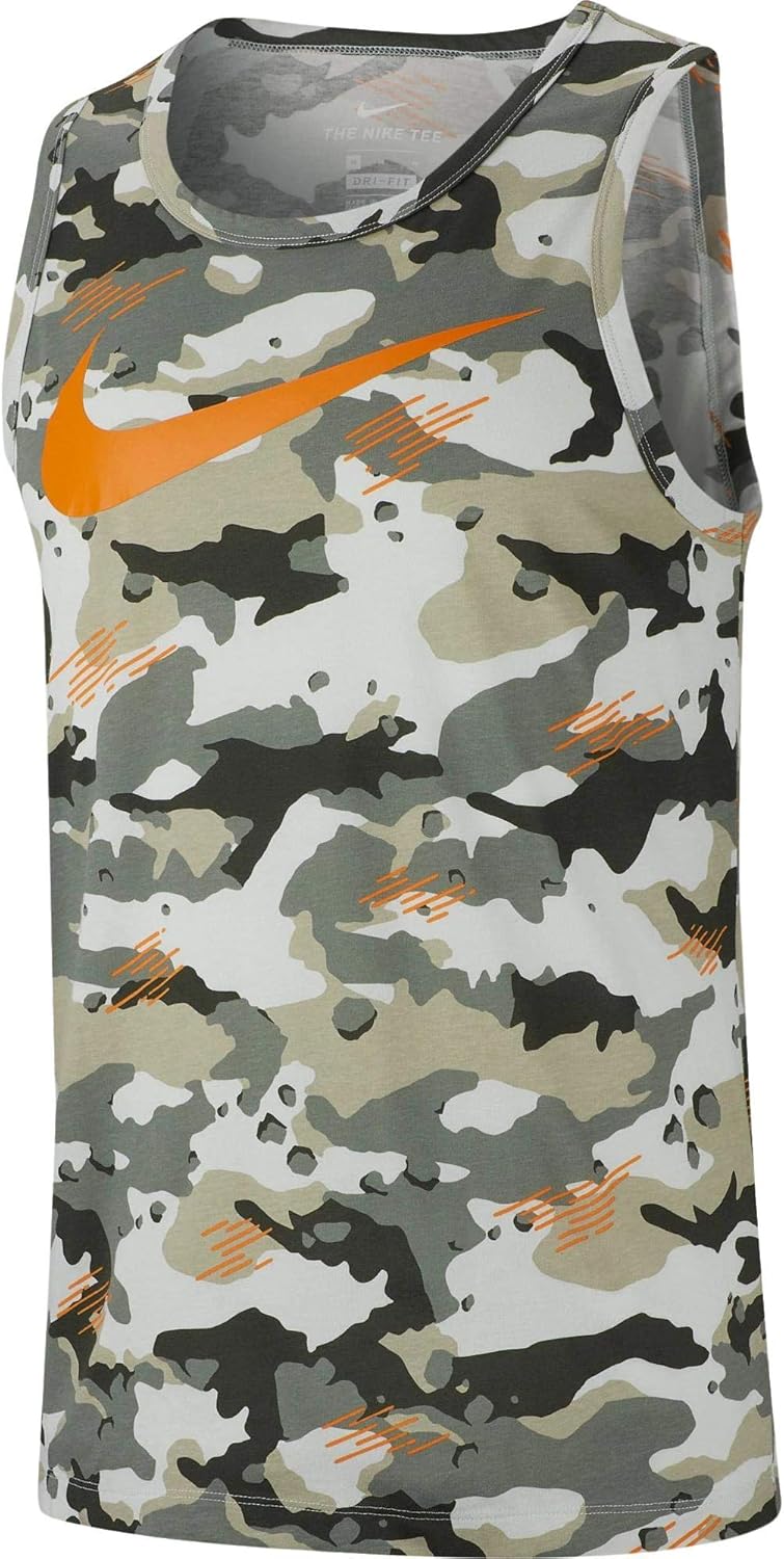 Nike Dry Men's Camo Swoosh DriFit Workout Tank Top Shirt