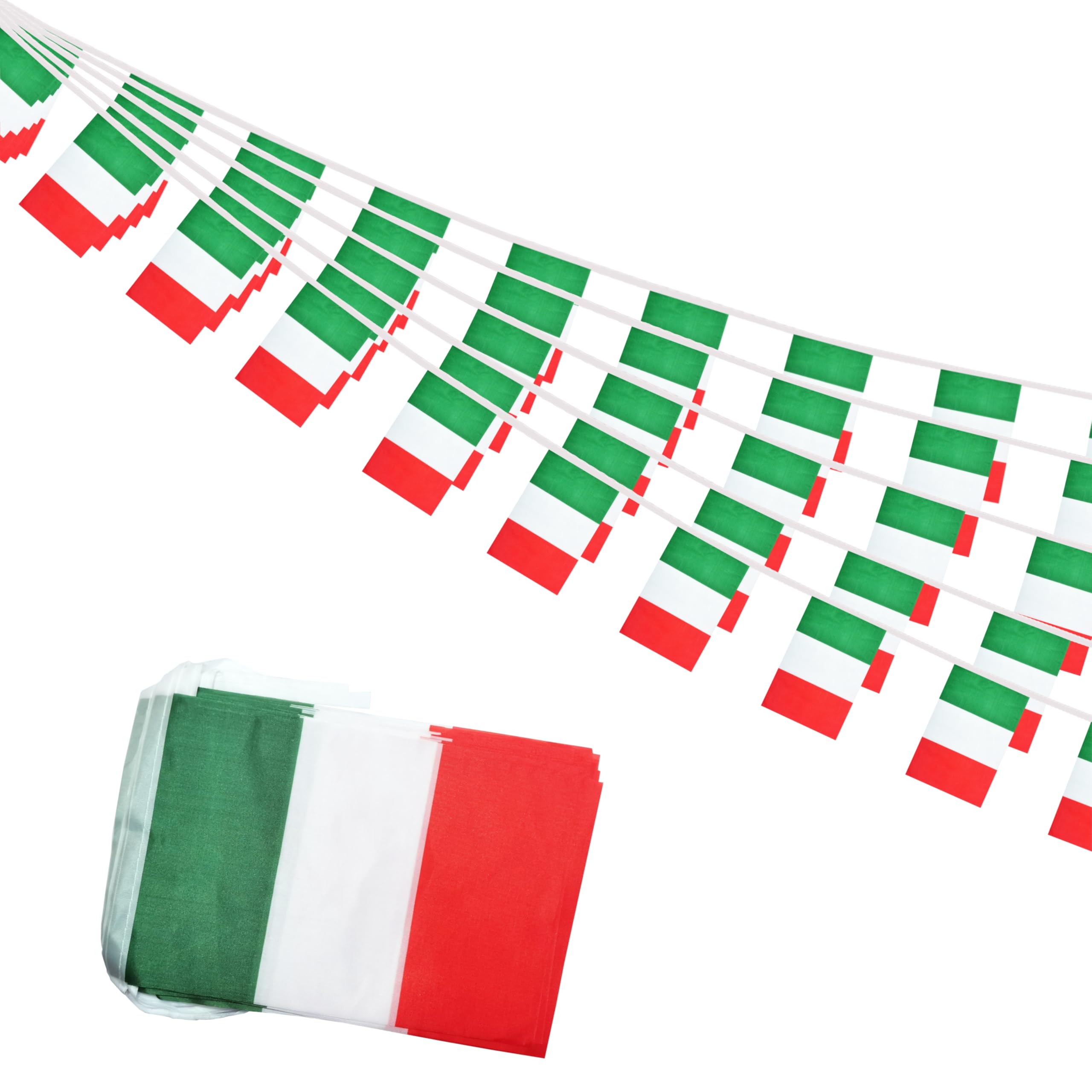 Photo 1 of Rotenl Italy Small String Flags, 50 Feet 38 Pcs Italian Pennant Banner Bunting Flags, Patriotic Events, Independence Day, Country Festival, Commemoration, Decorations (Italy)