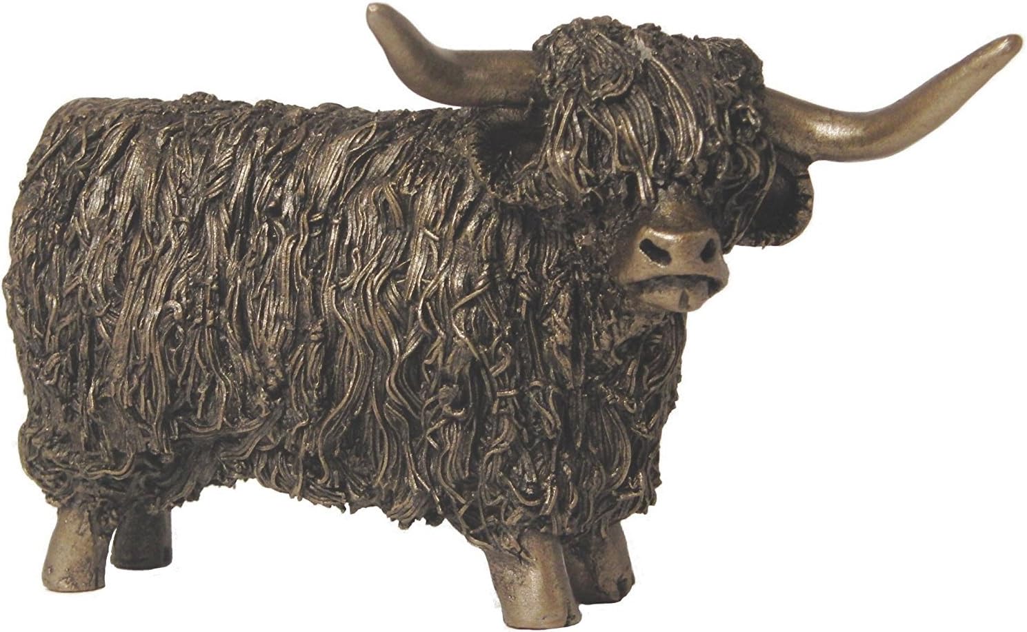Highland Bull, Standing, Cold Cast Bronze Sculpture by Veronica Ballan. An ideal gift and home decoration for the animal lover (VB019).