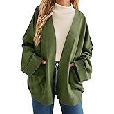 Cicy Bell Womens Oversized Cardigans Long Sleeve Open Front Shawl Sweaters Knit Fall Outerwear with Pockets