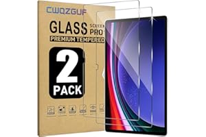CWQZGUF 2 Pack Galaxy Tab S9 FE Plus/S7 FE/S9 Plus/S8 Plus/S7 Plus 12.4 Inch Tempered Glass Screen Protector, 9H Hardness, High Clarity, Anti-Shatter, Bubble Free for Samsung Galaxy Tab S9 FE Plus/S7