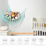 VISATOR Toy Hammock for Stuffed Animals Green Macrame 55x42 inch Corner Net view 7
