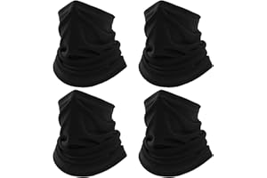 4-Pack Kids Fleece Neck Gaiter, Windproof Winter Face Cover Scarf for Skiing Hiking Cycling Outdoor Activities