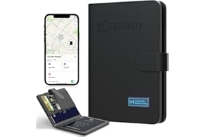 Coredy Passport Holder and Tracker in One, Works with Apple Find My, Worldwide Locate with Included Find My Tracker, Built-in RFID, Travel Essentials