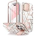 i-Blason Cosmo Magnetic for iPhone 15 Pro Max Case MagSafe with Camera Cover Stand, Slim Style Full-Body Phone Case for iPhone 15 Pro Max with Built-in Screen Protector & Kickstand (Marble)