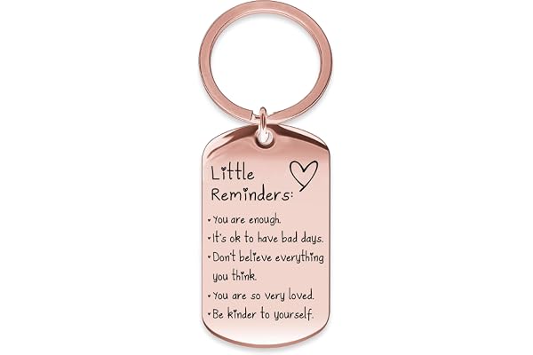 OUMILAN Little Reminders Keychain Inspiration Gifts for Women Men Affirmation Uplifting Mental Health You Are Enough Keyring