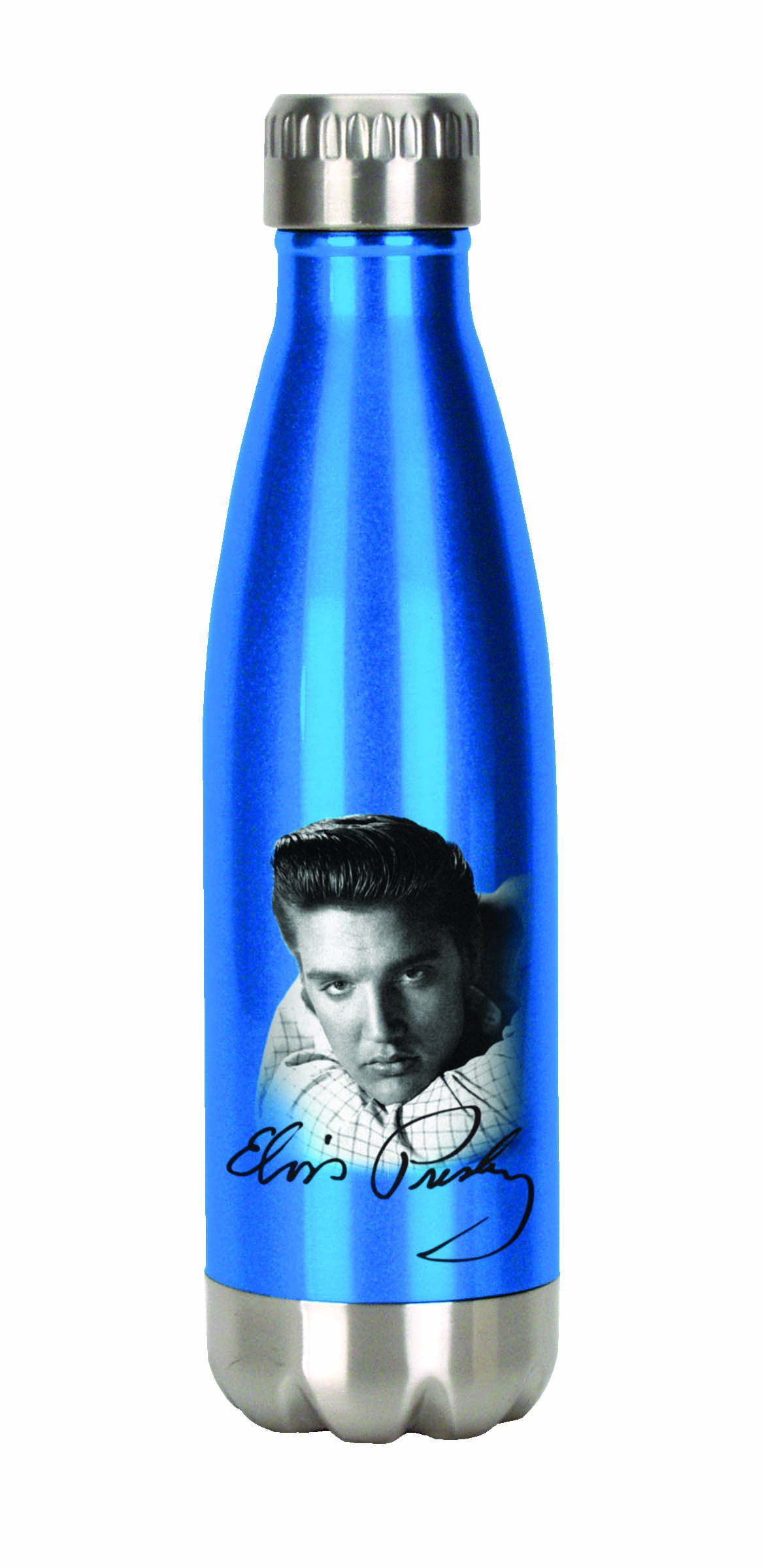 Spoontiques 20618 Elvis Stainless Steel Water Bottle, Blue