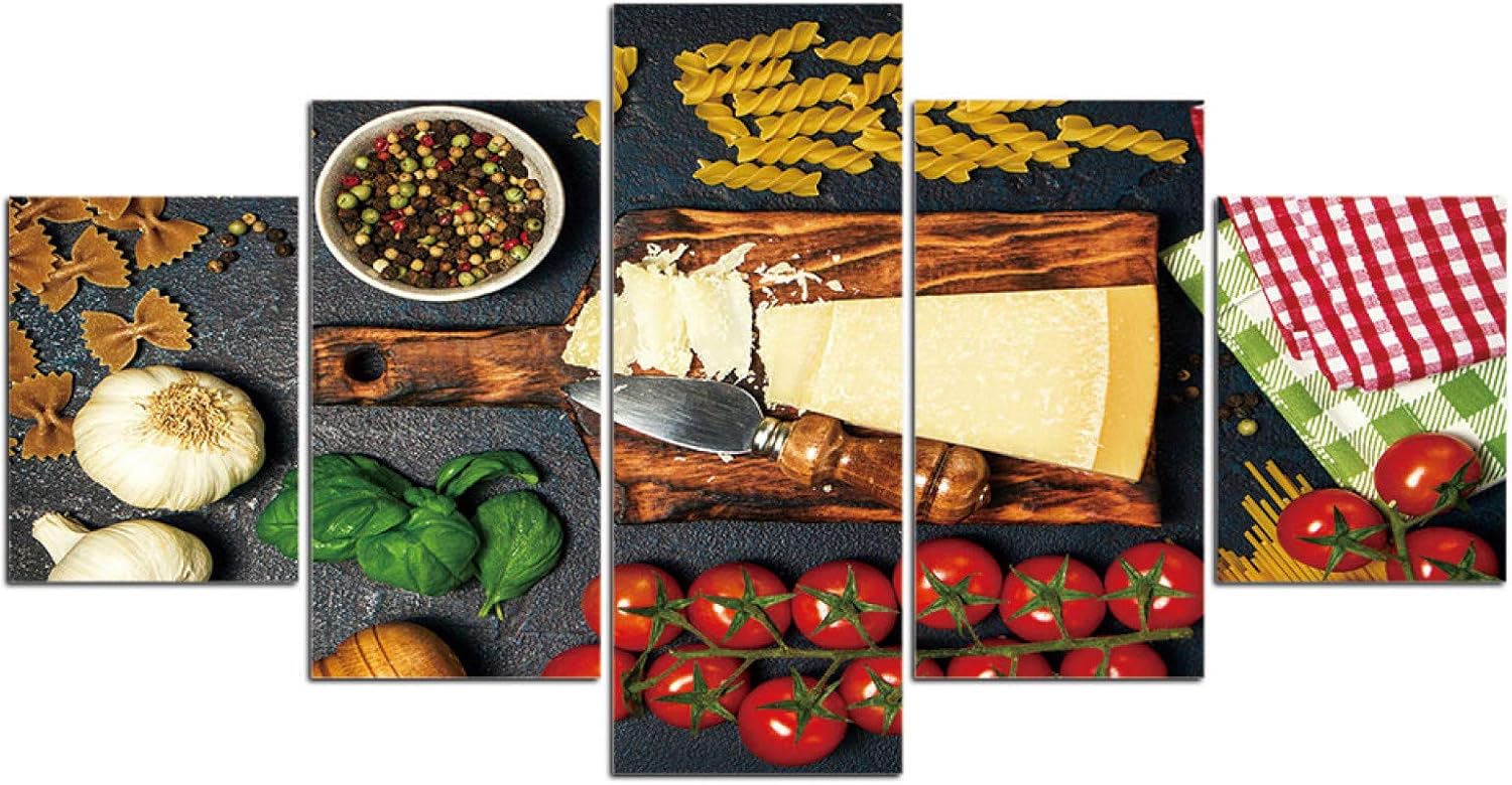 SLFWCLH 5 Piezas de Lienzo Cocina Moderna Comida Cartel impresión