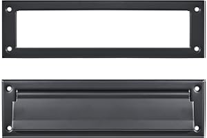 ZAUYX 1 Pack 13inch Matte Black, Solid Brass Heavy Duty Mail Slot with Solid Brass Heavy Duty Inner Frame for Use in Slots for Doors