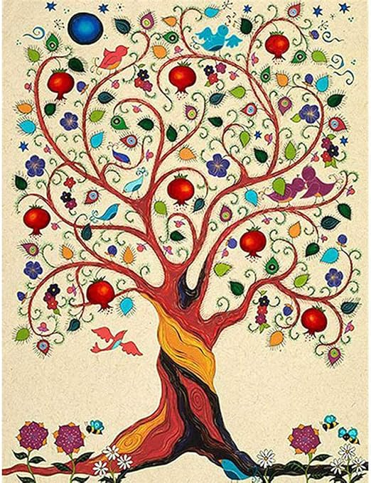 Full Diamond Embroidery Jewish Tree of Life Clip Art Mosaic Pictures