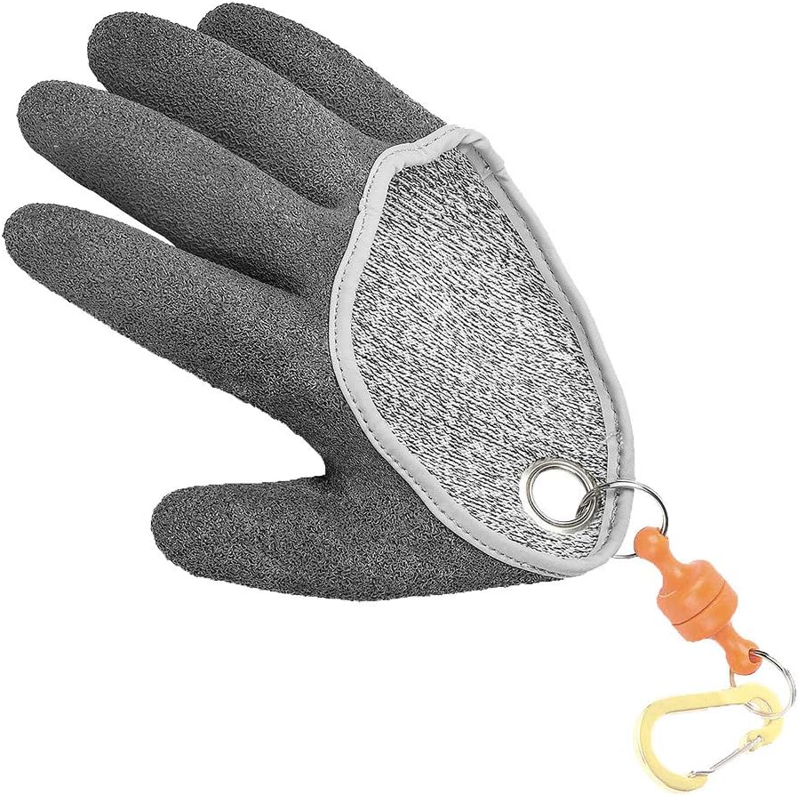 POOYA Fishing Gloves, Anti-Slip Fishing Glove Left Right Hand Fishing Gloves Anti-Slip with Magnet - Sun Protection (Right Hand)