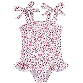 YOUNGER TREE Toddler Swimsuit Girl Color Block Stripe One-Piece Swimwear Baby Girl Bathing Suits