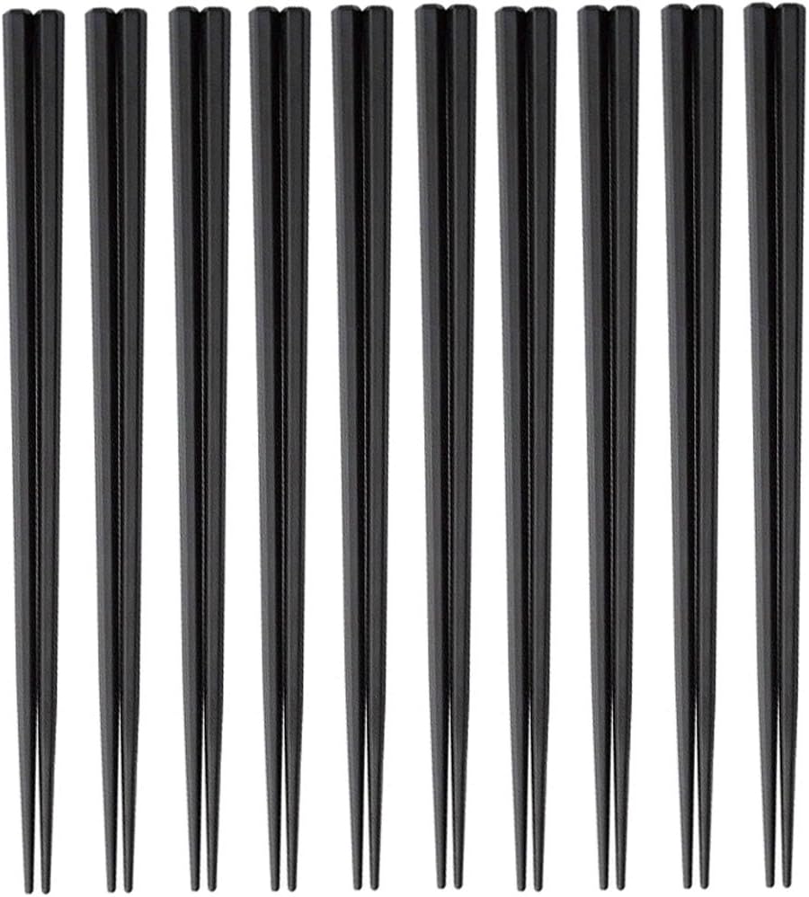 SPS made reuse chopsticks 23cm hexagonal (black) 10 Zen input (japan import)