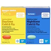 Amazon Basics Vapor Ice Daytime and Nighttime Severe Cold and Flu, Coated Caplets, Combo Pack, 24 Count (Previously Amazon Basic Care)