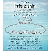 EPIRORA Friendship Gifts for Women Girls, Best Friend Wave Bracelet Gifts Ideas Silver BBF Wave Bracelet for Bestie Soul Sister Female, Christmas Birthday Anniversary Jewelry Present for Her