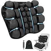 Travel Seat Cushion for Airplane, Portable Inflatable 3D Air Cell Lumbar Support Pillow, Ergonomic Long Distance Sedentary Pressure Relief Cushion for Office Chair, Wheelchair, Cars