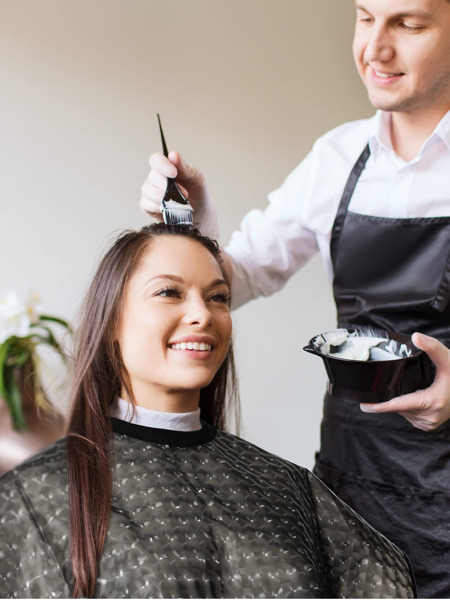 Zhanmai 4 Pieces Hair Color Shampoo Cape for Salons Waterproof Hair Washing Capes Makeup Beauty Salon Apron for Barber(Classic Color)