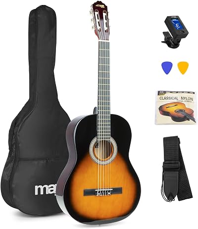MAX SoloArt Sunburst Acoustic Guitar Starter Kit with 6 Months Lessons