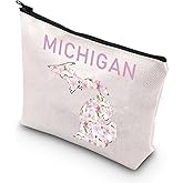 BDPWSS Michigan Makeup Bag Michigan Travel Gift Michigan State Gift Moving to Michigan Gift Michigan Vocation Gifts (Michigan)