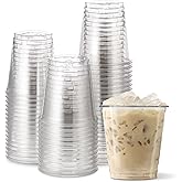 [200 COUNT]HAKOWARE 8 oz Ultra Clear Disposable Plastic Cold Cups, Disposable Cup 8 oz for Wedding & Party, Plastic Cocktail Cups, Disposable Clear Cup for Iced Coffee & Cold Beverage