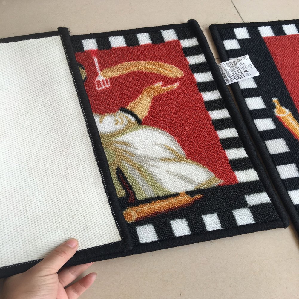 3 Chefs MAXYOYO 2 Pieces Fat Chefs Kitchen Floor Mats Runner Rug 