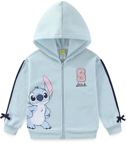 Amazon.com: Disney Lilo & Stitch Girls Zip Up Hoodie for Big Kids