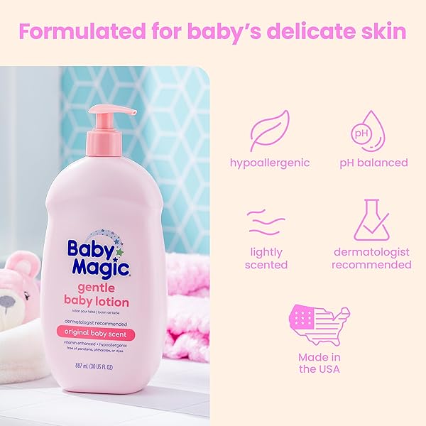 BABY MAGIC BABY LOTION WITH ORIGINAL BABY SCENT, CAMELLIA OIL & MARSHMALLOW ROOT, 30 OZ