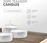 delka Unscented White Tea Lights 8-Hour Burn Time Pack of 50 view 5