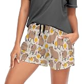 Laprad Womens Pajama Shorts Sleep Lounge Pj Bottoms with Pockets