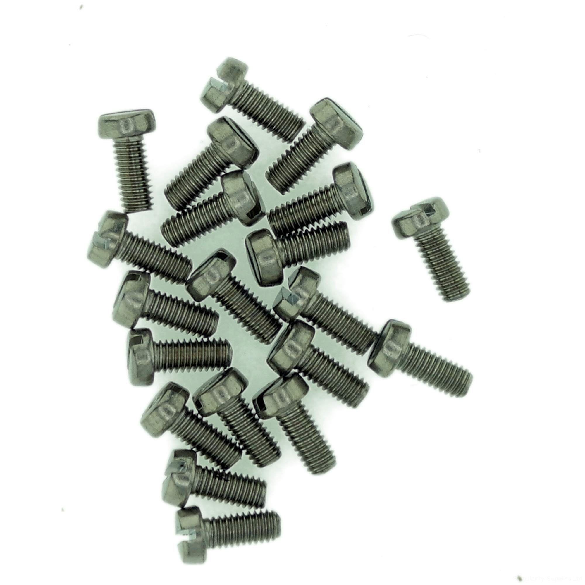 M1.4 (1.4mm x 10mm) Slot Cheese Machine Screw (Bolt) - Stainless Steel (A2) (Pack of 20)