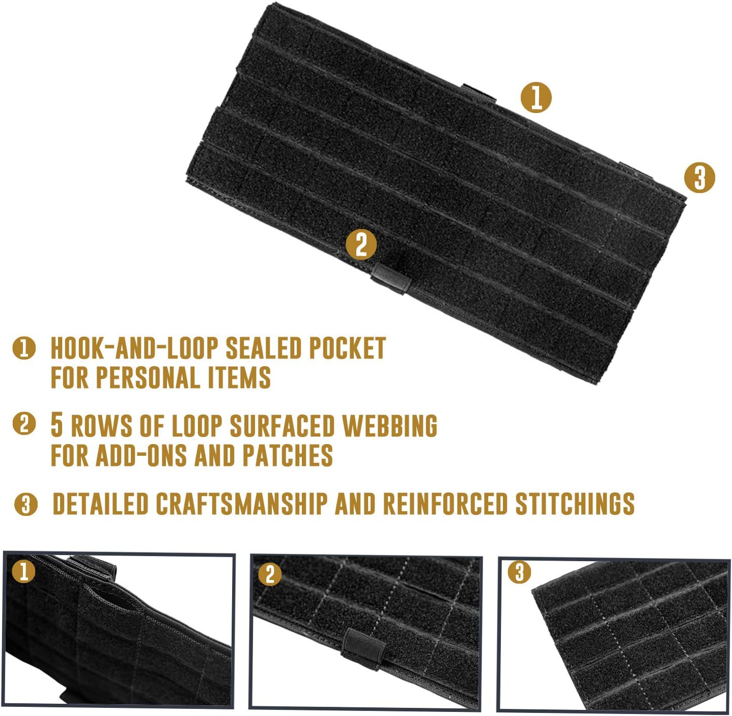 OneTigris MOLLE Visor Cover Pouch with Hook-and-Loop Sealed Pocket (Black): Car Electronics