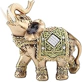 HEEPDD Elephant Statue, Lucky Feng Shui Green Elephant Sculpture Wealth Figurine for Home Office Decoration Gift (S 8.5x4.5x9cm/3.3x1.8x3.5in)
