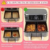 BYKITCHEN 100pcs Air Fryer Liners for Ninja Dual Zone AF300UK AF400UK view 6