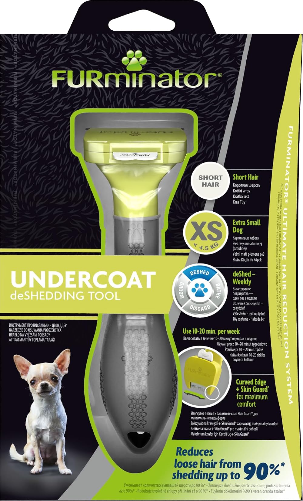 FURminator Undercoat DeShedding Tool for Extra Small Short Hair Dogs <4.5 kg>
