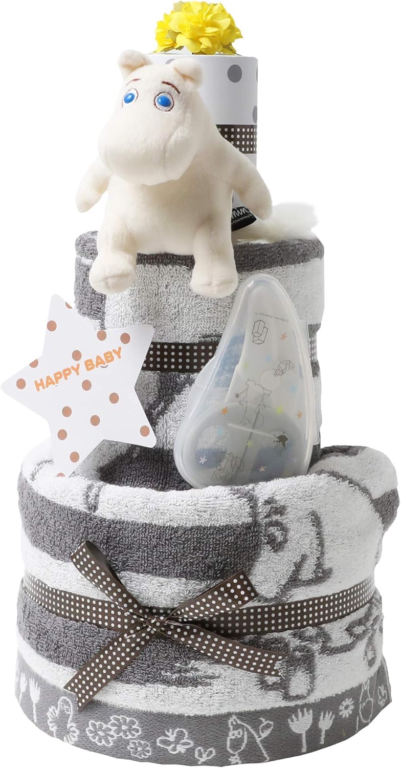 Moomin ムーミン 出産祝い 3段 北欧 おむつケーキ 名入れ刺繍 女の子 男の子 男女兼用 出産記念 御出産祝い 妊娠祝い お洒落 オシャレ ギフト メリーズテープタイプｓサイズ おむつケーキ ベビー マタニティ 通販 Amazon